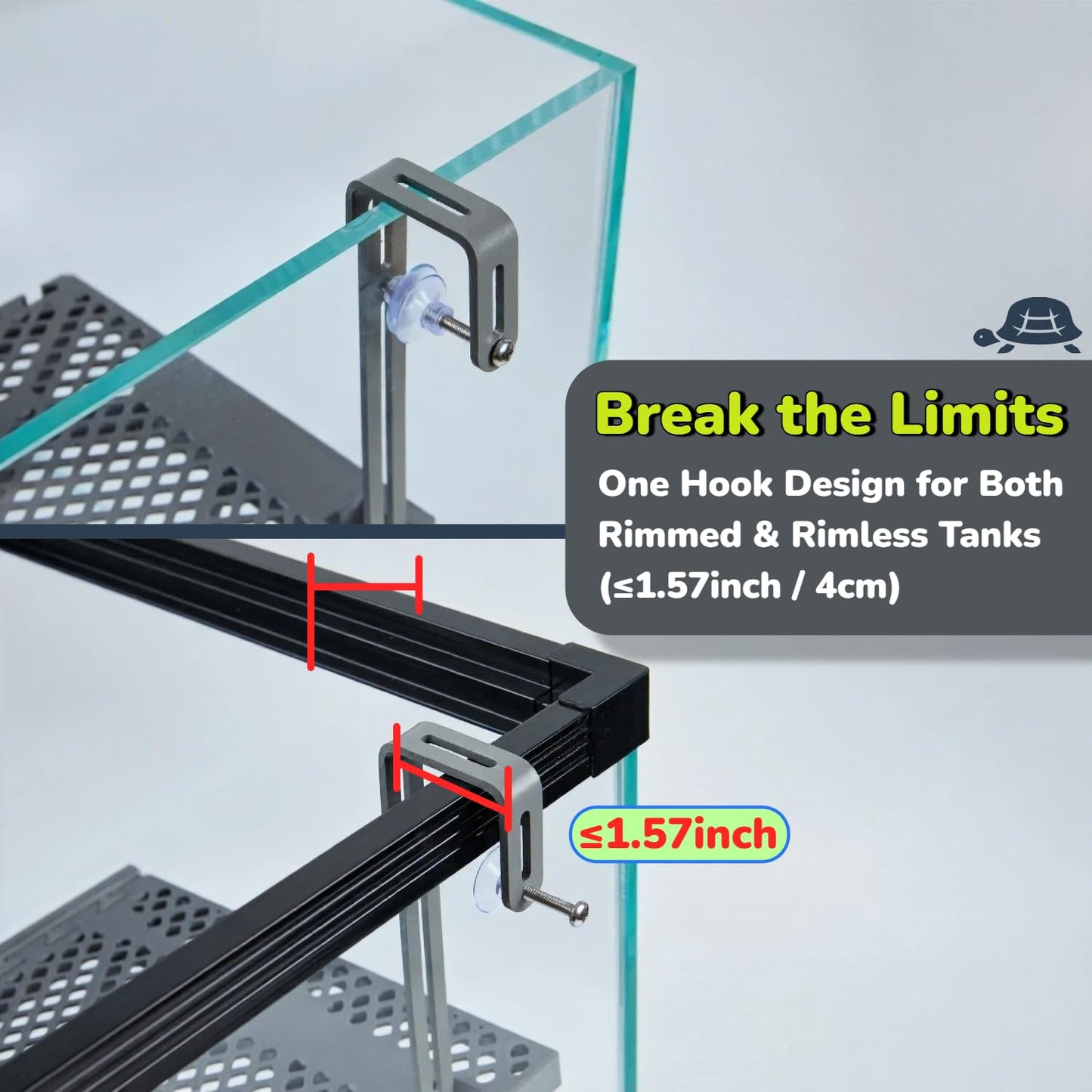 Hanging Turtle Basking Platform With Built-in Food Tray, Zero Zip-Tied, Non-Slip Ramp Terrace, Resting Turtles Dock, For 25-75 Gallon Aquariums Frog Turtle Turtle Tank Accessories