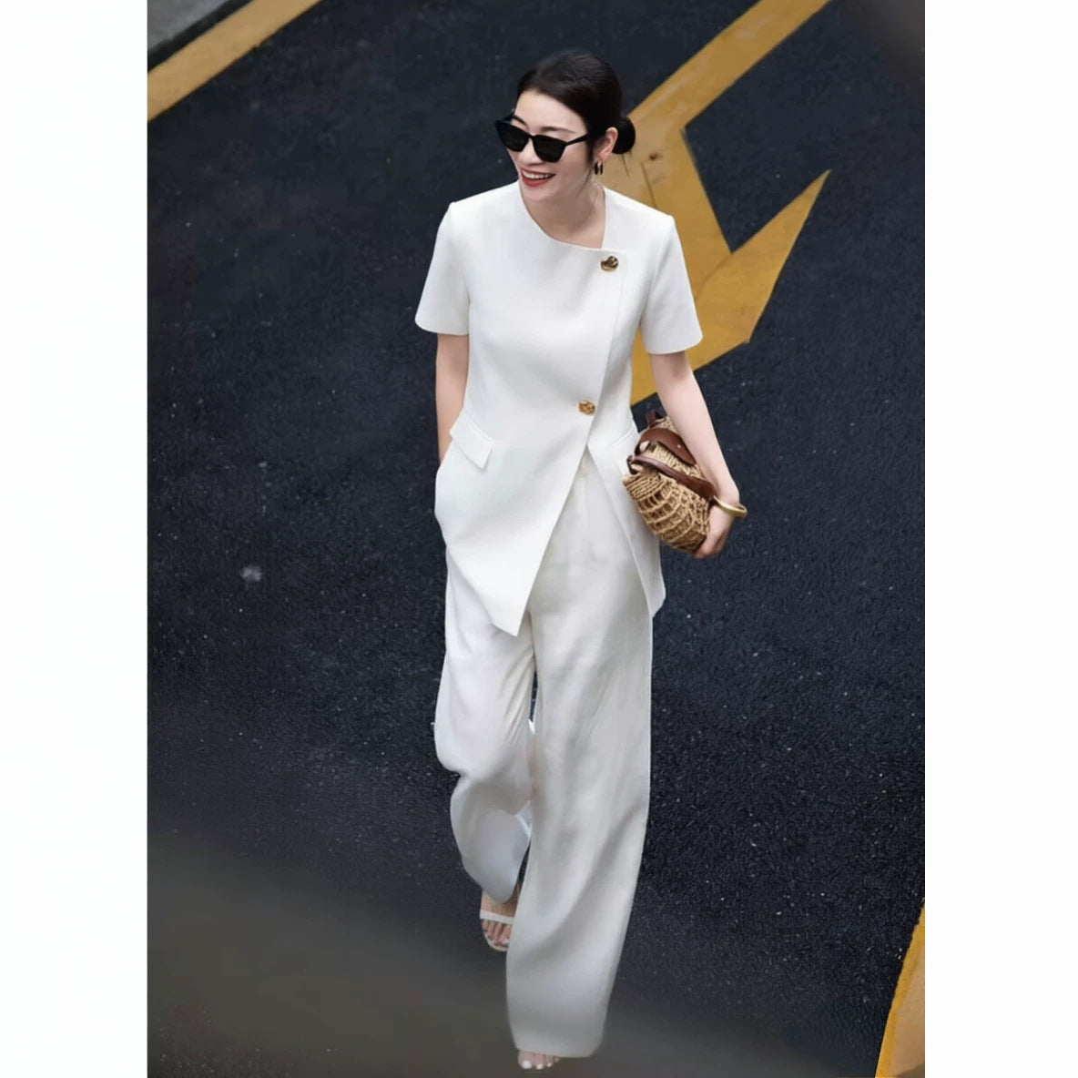 Women's Business Suit Set - Two Piece Blazer and Pants Formal Office Wear - Tailored Fit Professional Outfit