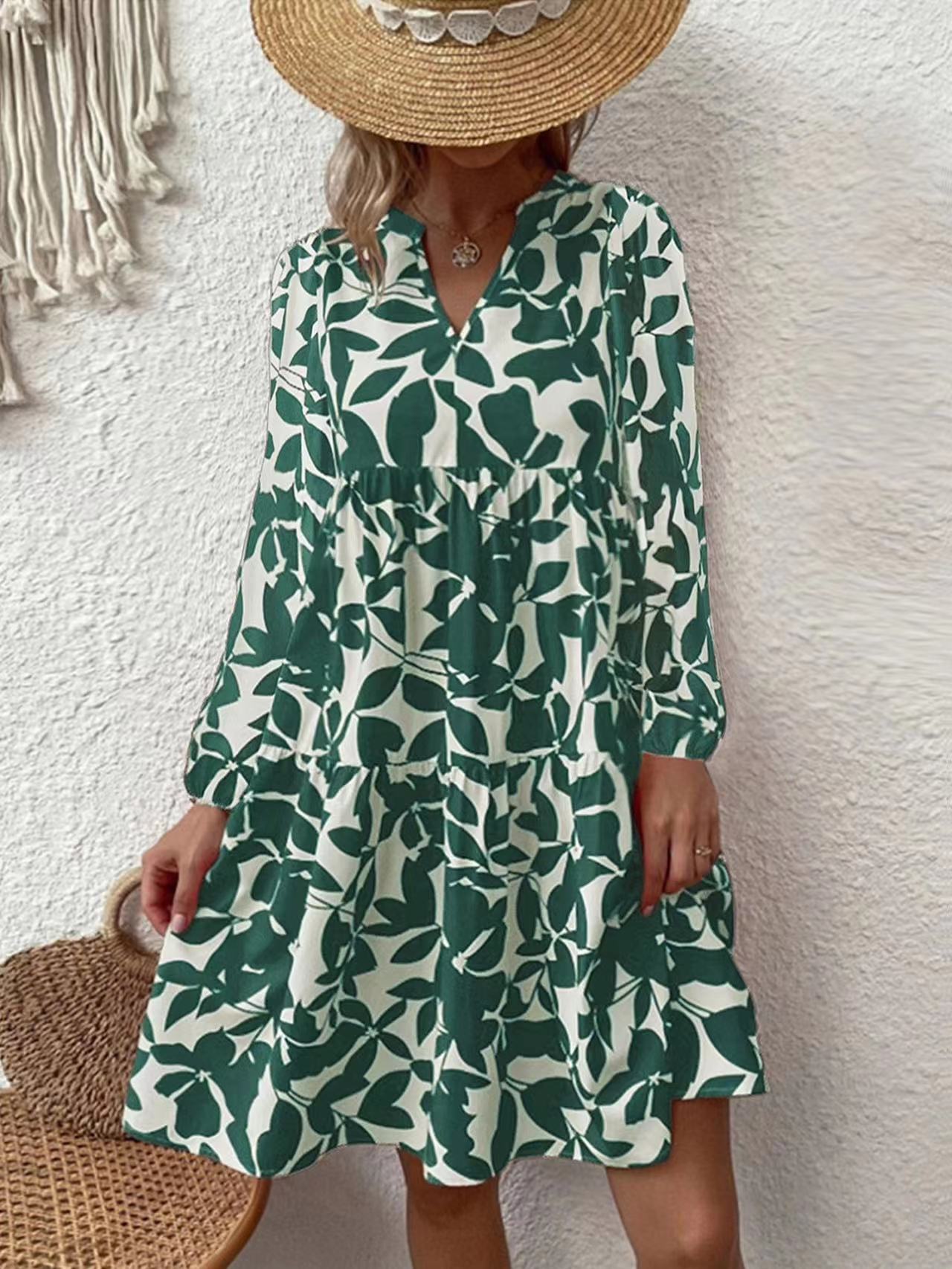 Bohemian-style Fashion Long-sleeve Dress For Europe And America
