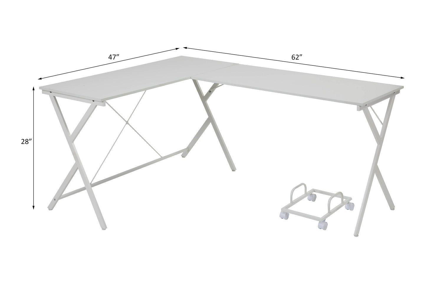Dazenus White Finish Computer Desk
