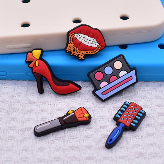 Cartoon Cosmetics Series PVC Soft Rubber Beach Shoes Accessories Makeup
