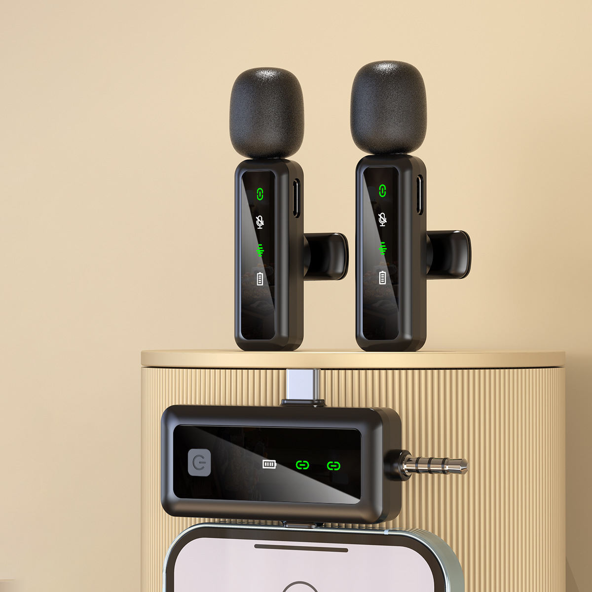 Wireless Collar Clip Microphone H65 Three-in-one Mobile Phone Computer Microphone