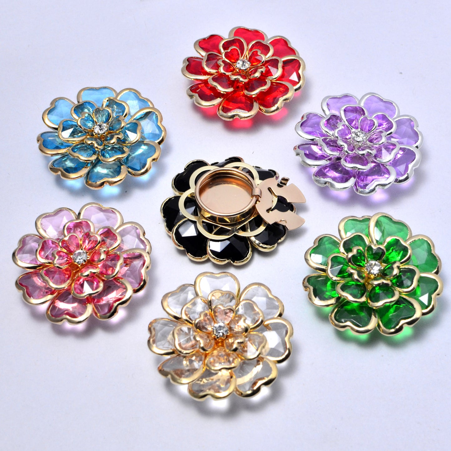 Best-selling Shirt Buttons Drop Oil Flower Bronze Diamond Buttons Set Brooch Buttons