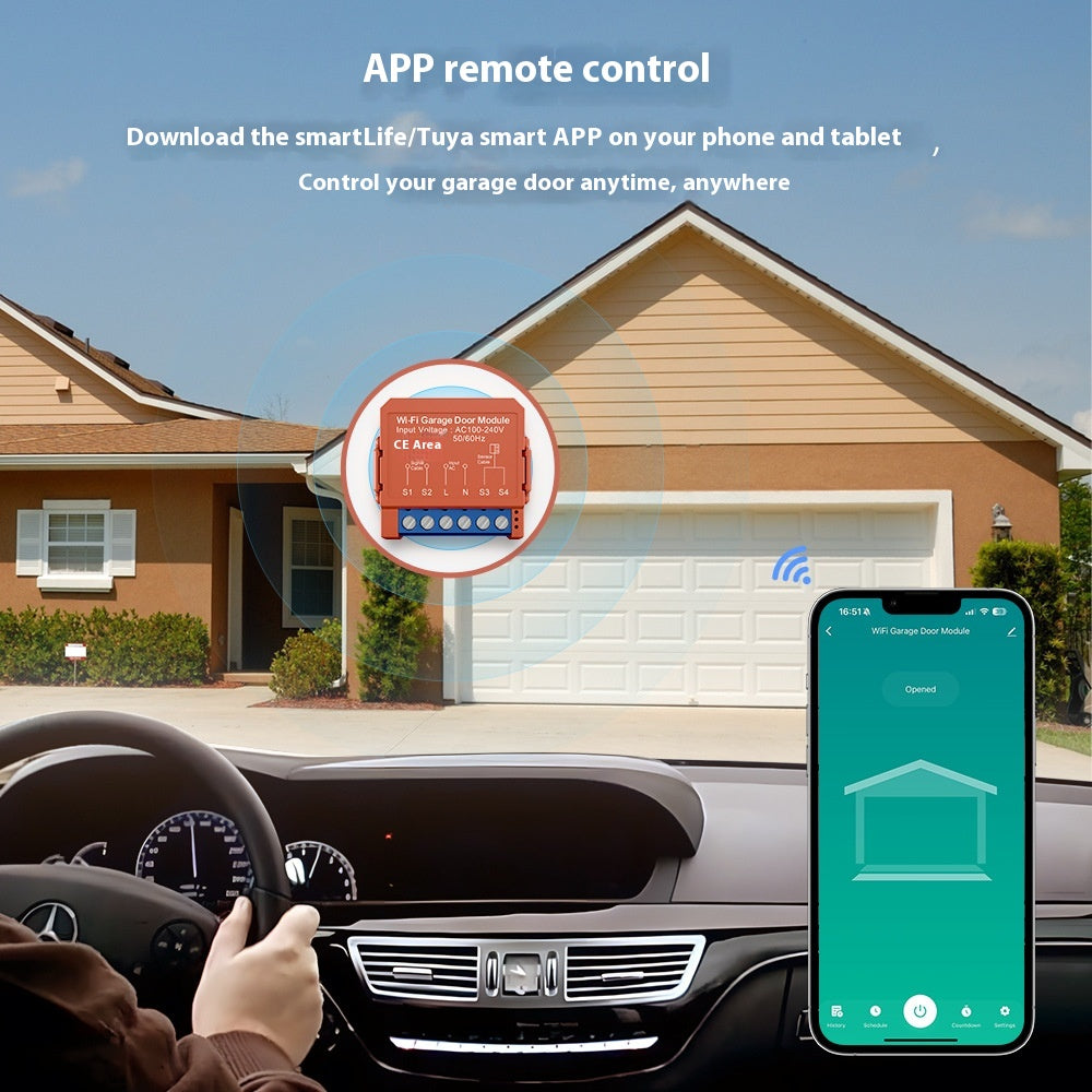 Graffiti Smart WiFi Garage Door Module Timing Garage Turning Plate Rolling Door Smart Breaker