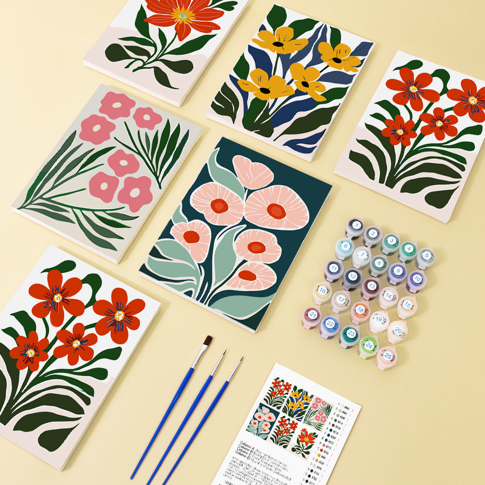 New Small Painting Set Foreign Trade Popular Style Landscape Flower Hand-painted Diy Digital Oil Painting Amazon FBA Global Hair
