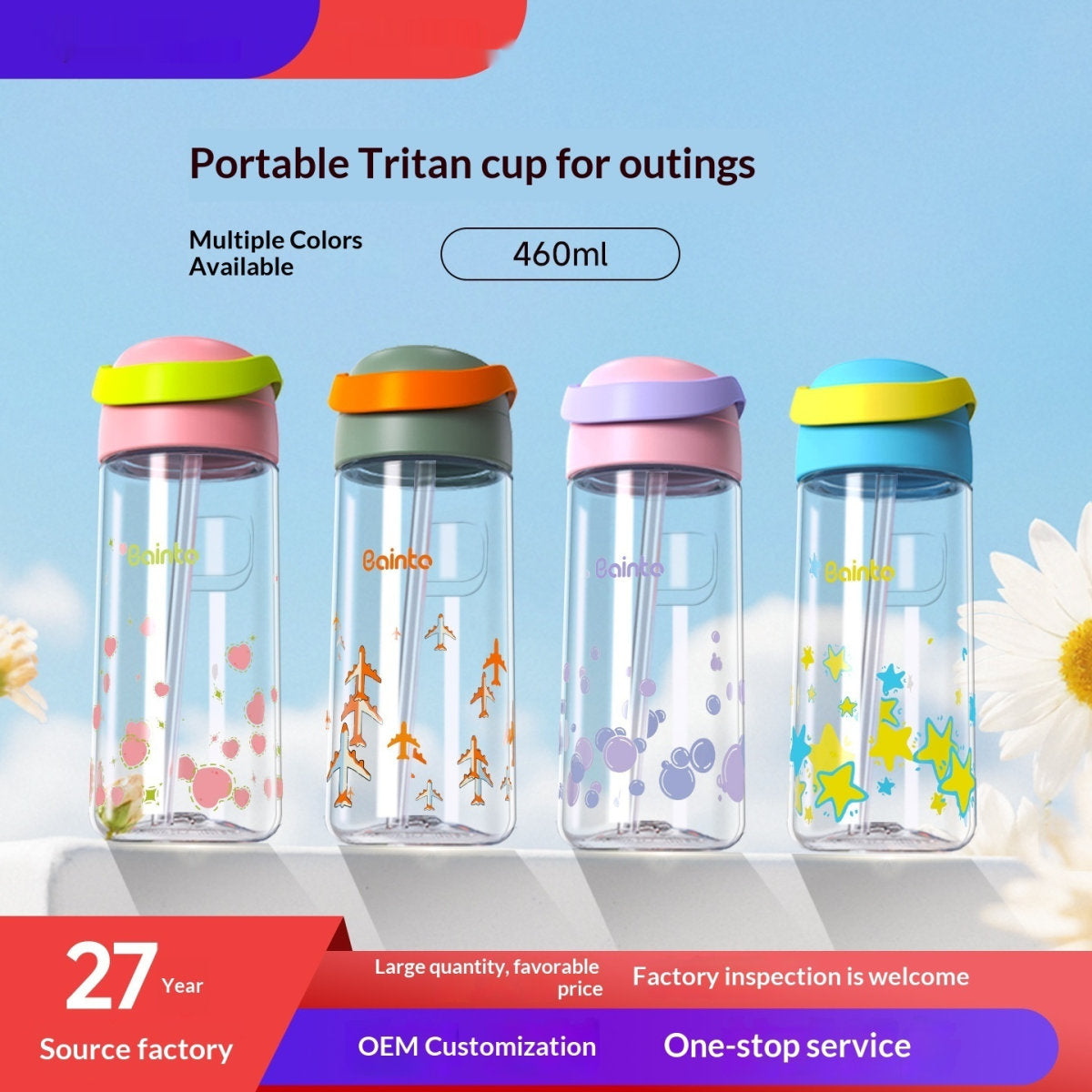 Portable Food-grade Plastic Large-capacity Water Bottle