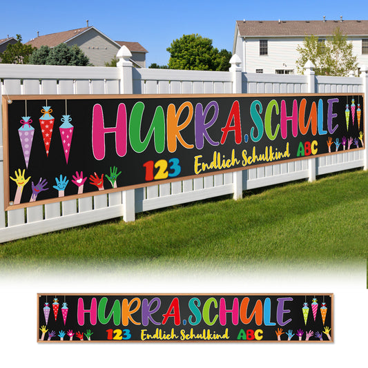“Finally A Schoolkid” Banner—Decorative Banner For First Day Of School & Back-to-school—party Supplies Set