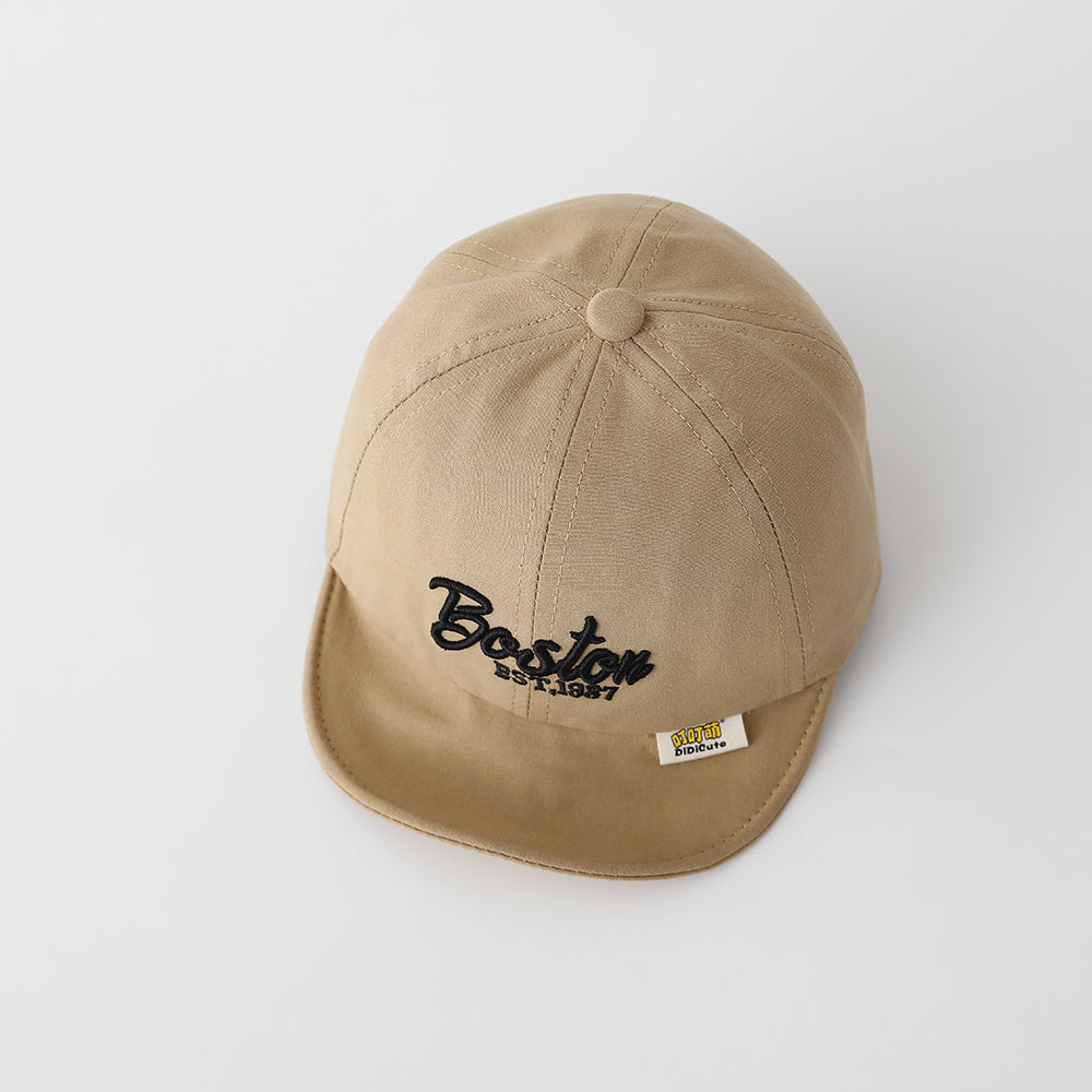 New Children's Solid-color English Three-dimensional Embroidered Adjustable Trendy Fashion Soft-brimmed Baseball Cap Suitable For Outdoor Travel And Sports