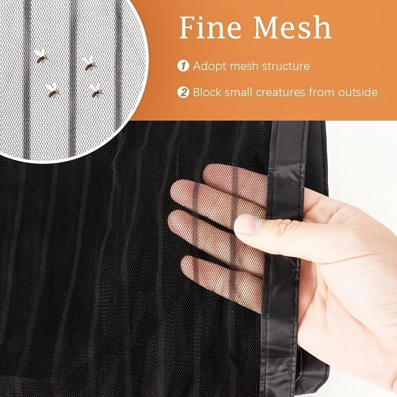 1pc Magnetic Screen Door, Mosquito And Fly Proof Door Curtain, Easy To Install, Top Lace Design & Storage, Pet Friendly, Suitable For Living Room, Bedroom, Balcony, Front Door, Garage, Partition, Priv