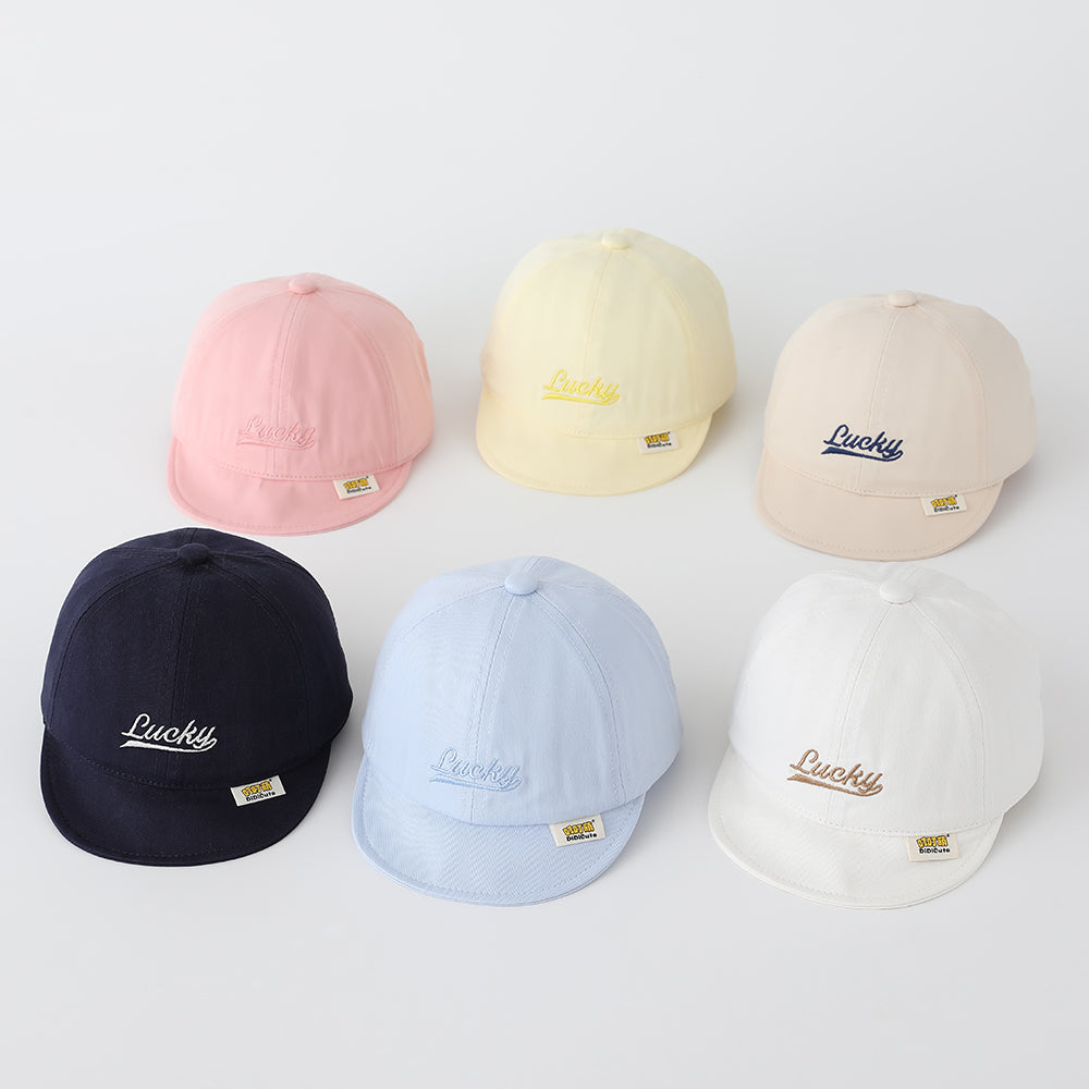 Children's Solid-color Artistic Font English Embroidery Adjustable Simple And Fashionable Soft-brim Baseball Cap For Outdoor Travel And Daily Use