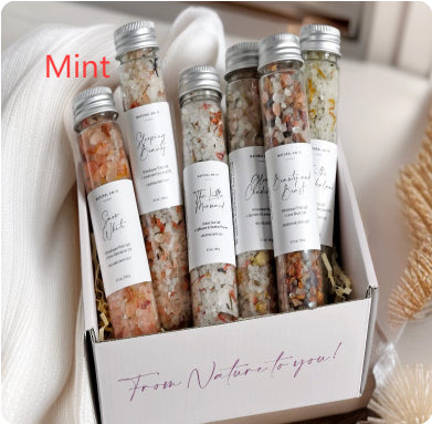 Bath Salts Dried Flowers Bathing Salts Solid Color Bottled