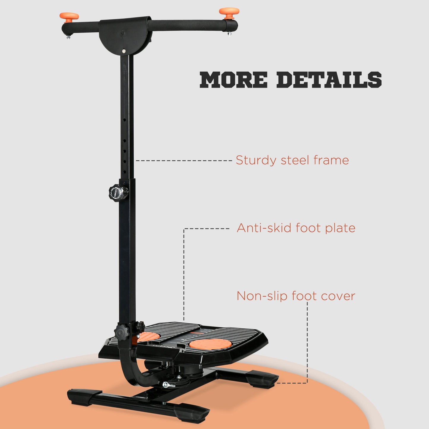 Foldable Ab Twister Board for Waist Trimming with LCD Display, Ab Workout Equipment for Women and Men, Orange