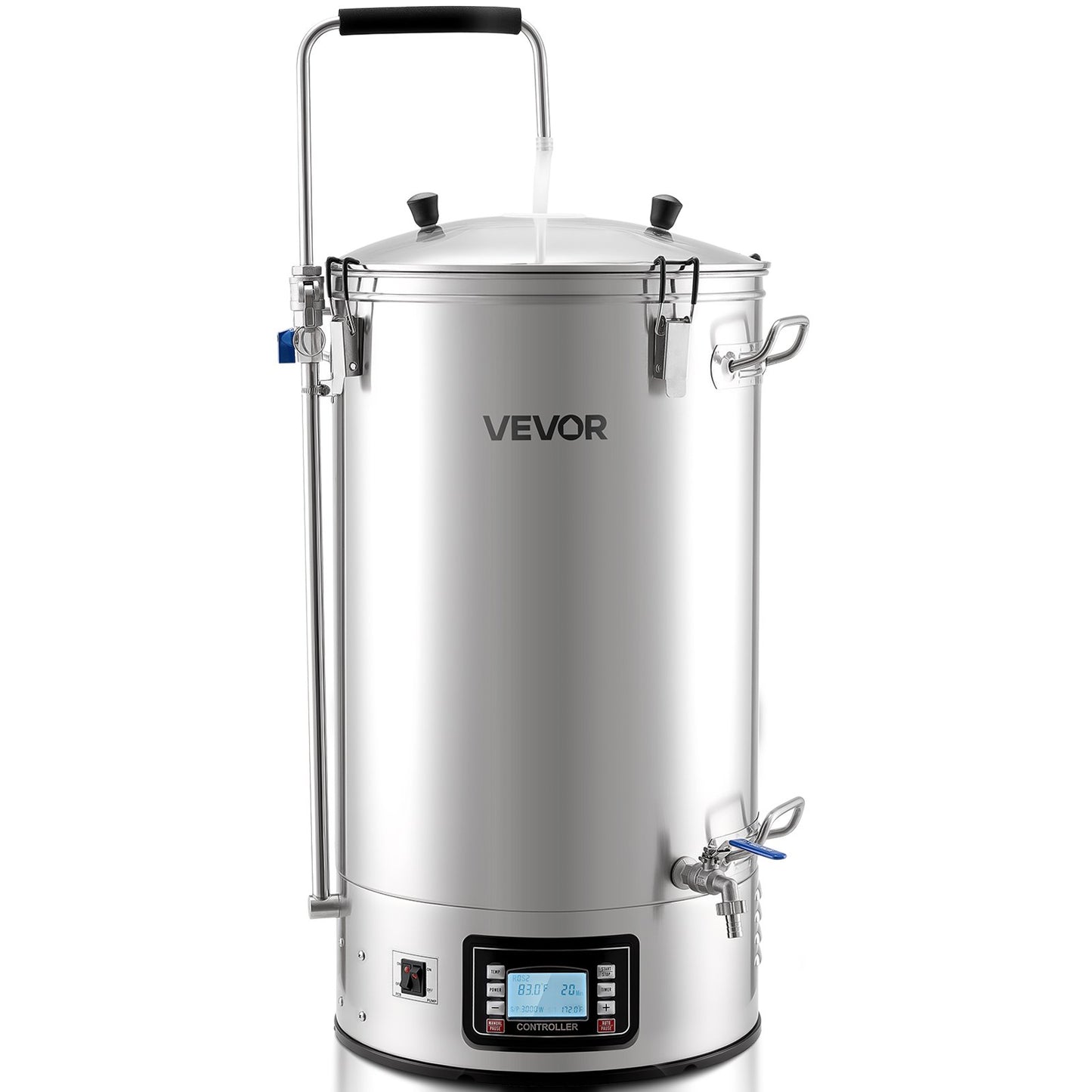 Beer Brewing Equipment, 16 Gal/60L Beer Maker With Anti-Burn Pump And Wort Chiller,3000W All-in-One Home Brewing Kit With Digital Control, Recipe Memory & Timer, Removable Mesh Strainer