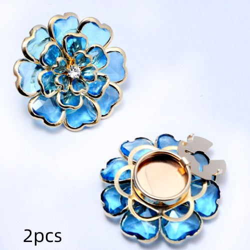 Best-selling Shirt Buttons Drop Oil Flower Bronze Diamond Buttons Set Brooch Buttons
