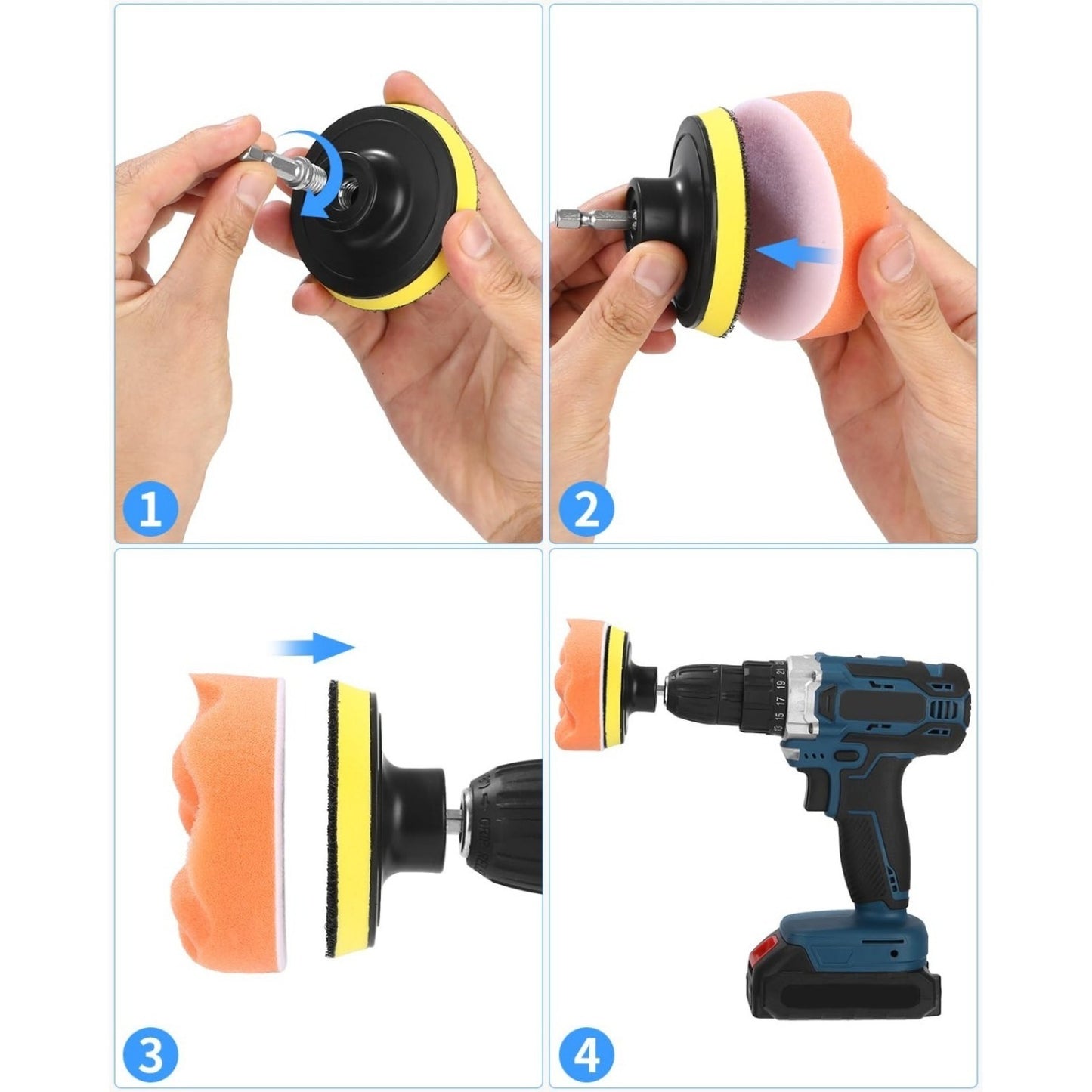 Sponge And Wool Wheel Polishing Set For Cars, Multi-piece Polishing Pad Set For Drill, Professional Car Care Set For Paint Polishing, Ideal For Polishers And DIYers