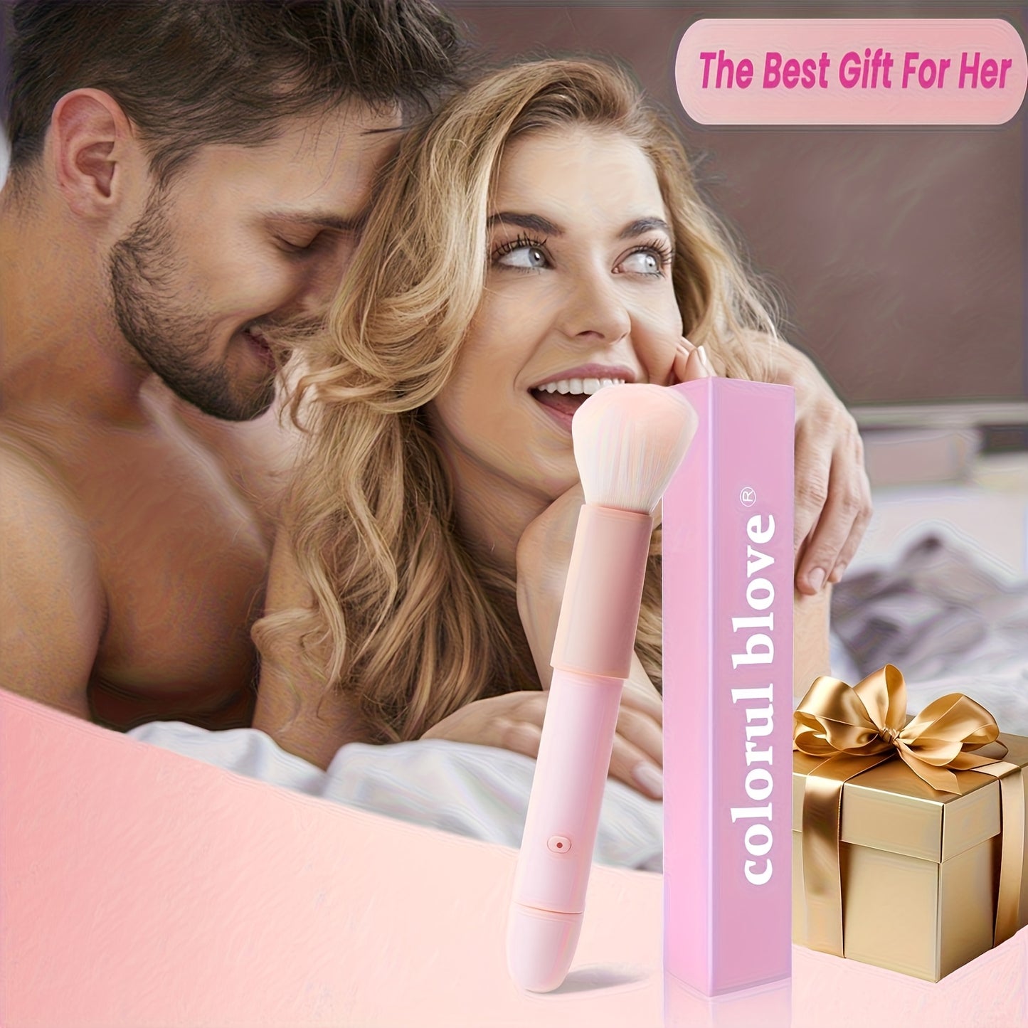 10-Mode Vibrating Makeup Brush And Body Massager, Detachable Brush Head Turns Into Personal Massager, Waterproof And Rinse-Safe, Hand-Friendly Silent Vibration, Perfect Gift For Women, Her, And Coupl