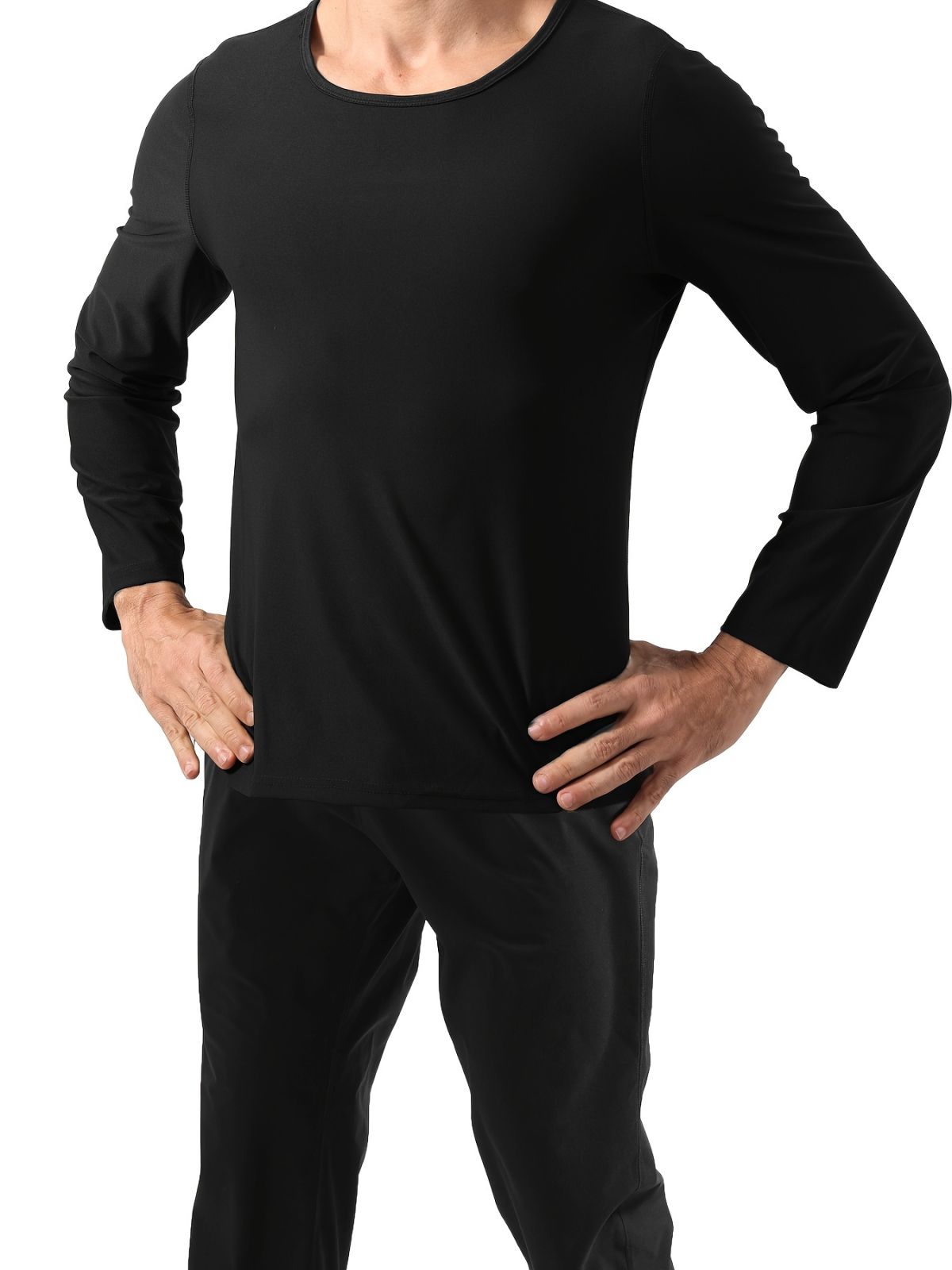 Sauna Suit With Trousers For Men Long Sleeve Heat Trapping Sweat Suit Joggers Weight Loss Body Shaper Hot Workout Gym Compression Shirts With Pants