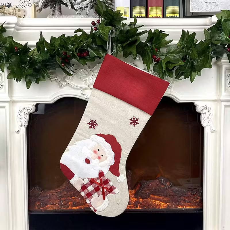 Large Christmas Sock Set - 47 Cm  With Santa, Snowman And Penguin Designs  Giant-sized Christmas Gift Bag, Suitable For Holiday Decorations, Candy And Gift Storage