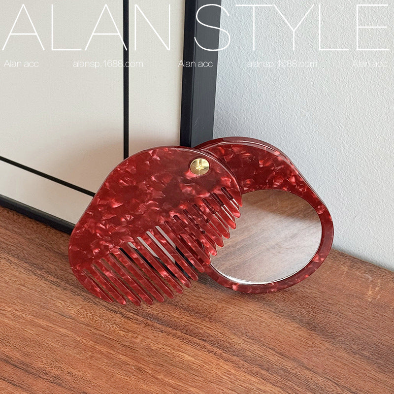 All-match Korean-style Acetate Mirrored Comb For Fall And Winter Multi-functional Mirror-comb