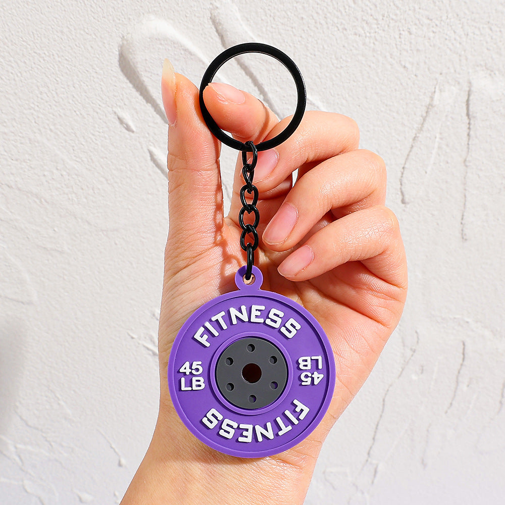 Fitness Dumbbell Keychain Pendant Couples Car  Bag Key Chain  Sports Charm Ornament