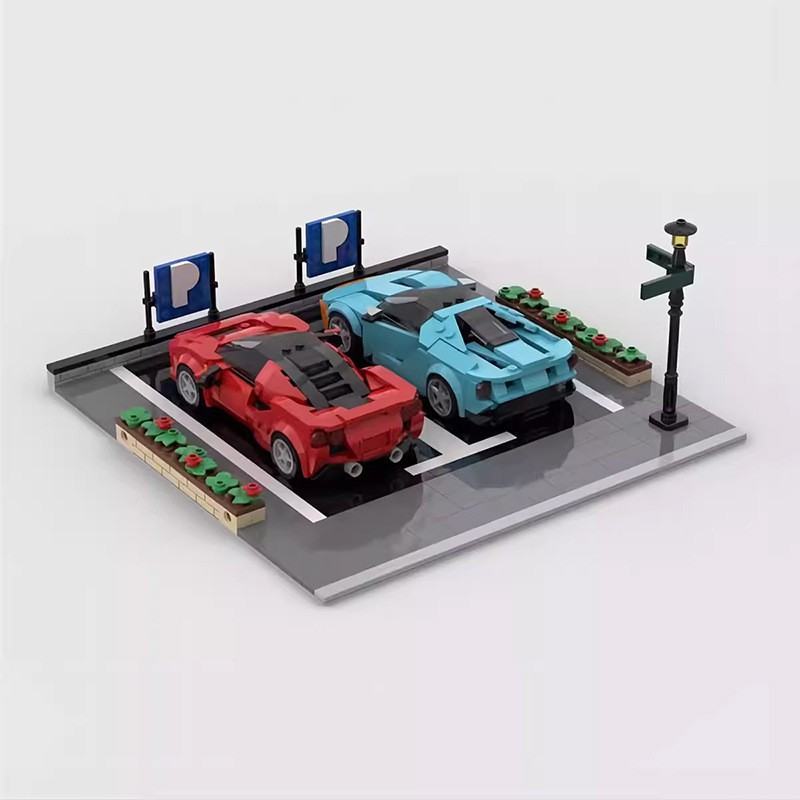 Building Block Parking Display Garage Boy Assembling Toys