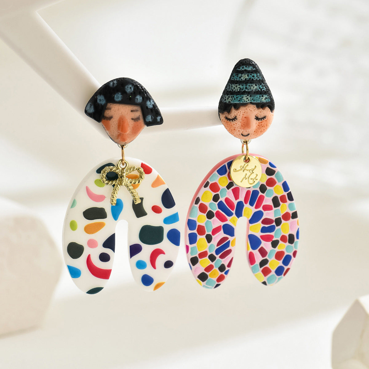 New Arrival Cross-Border Cartoon Character Earrings For Men Women, Original Unique Indian Doll Stud Earrings, Unisex Niche Ear Jewelry