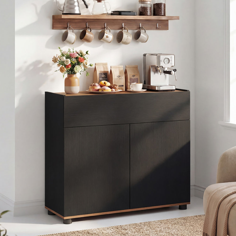 Sideboard Buffet Cabinet With Storage Wooden Kitchen Storage Cabinet  With 2 Anti-toppling Devices For Kitchen, Dining Room And Living Room