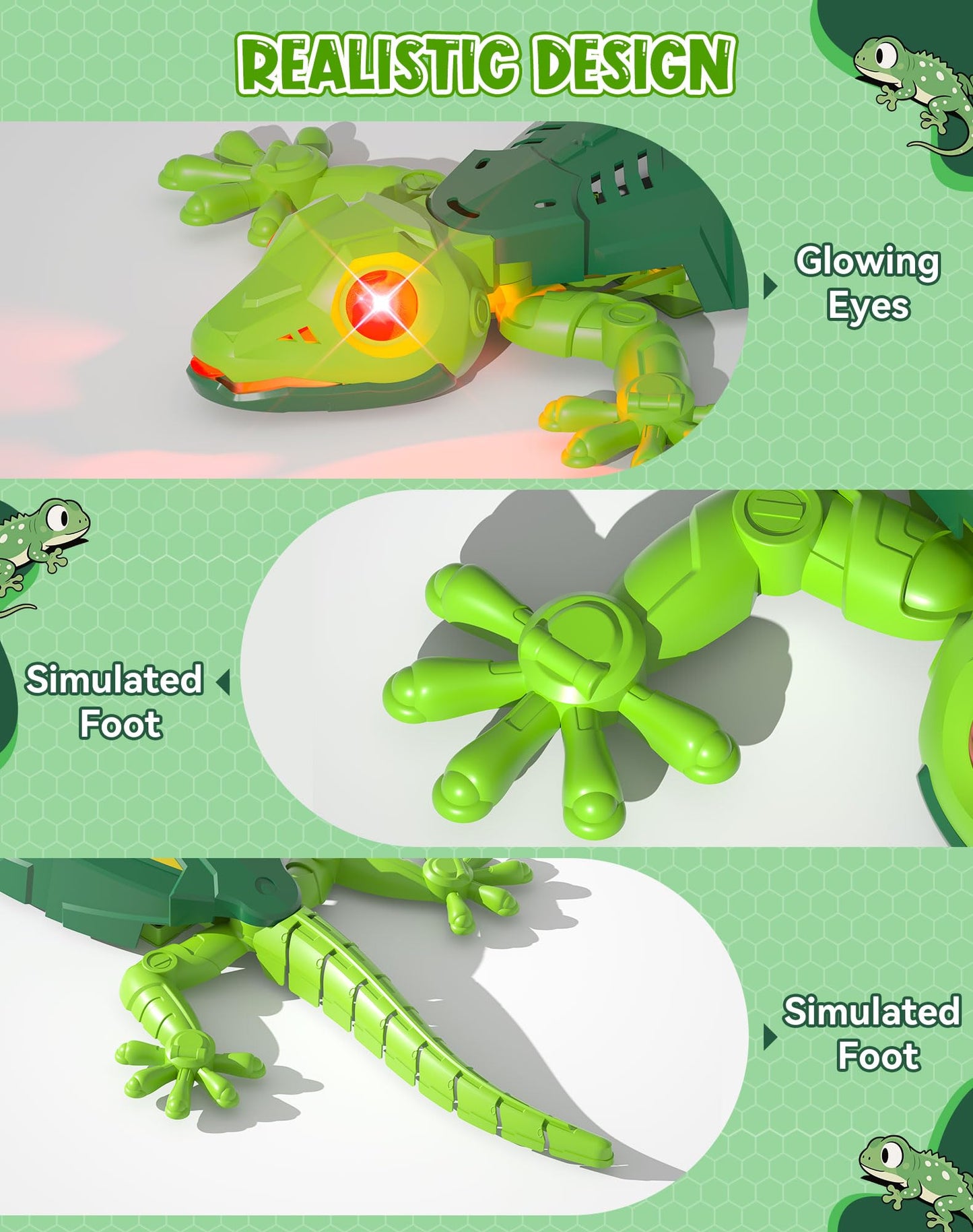 Realistic Wall-Climbing Gecko Toy  Birthday Gift For Children Aged 6
