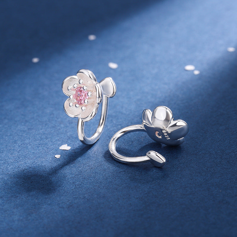 Cherry Blossom Ear Clip Womens Korean Style