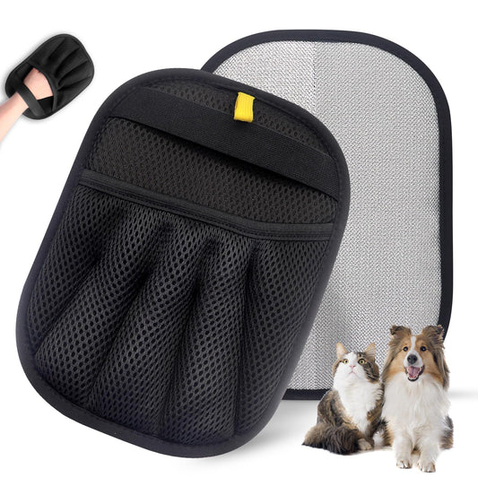 Upgraded Pet Hair Removal Gloves With Snug Elastic Wrist - Electrostatic Five-Finger Reusable Fur Remover For Cats & Dogs, Effortless Cleaning Tool For Couch, Carpet, Clothing & Car Seats