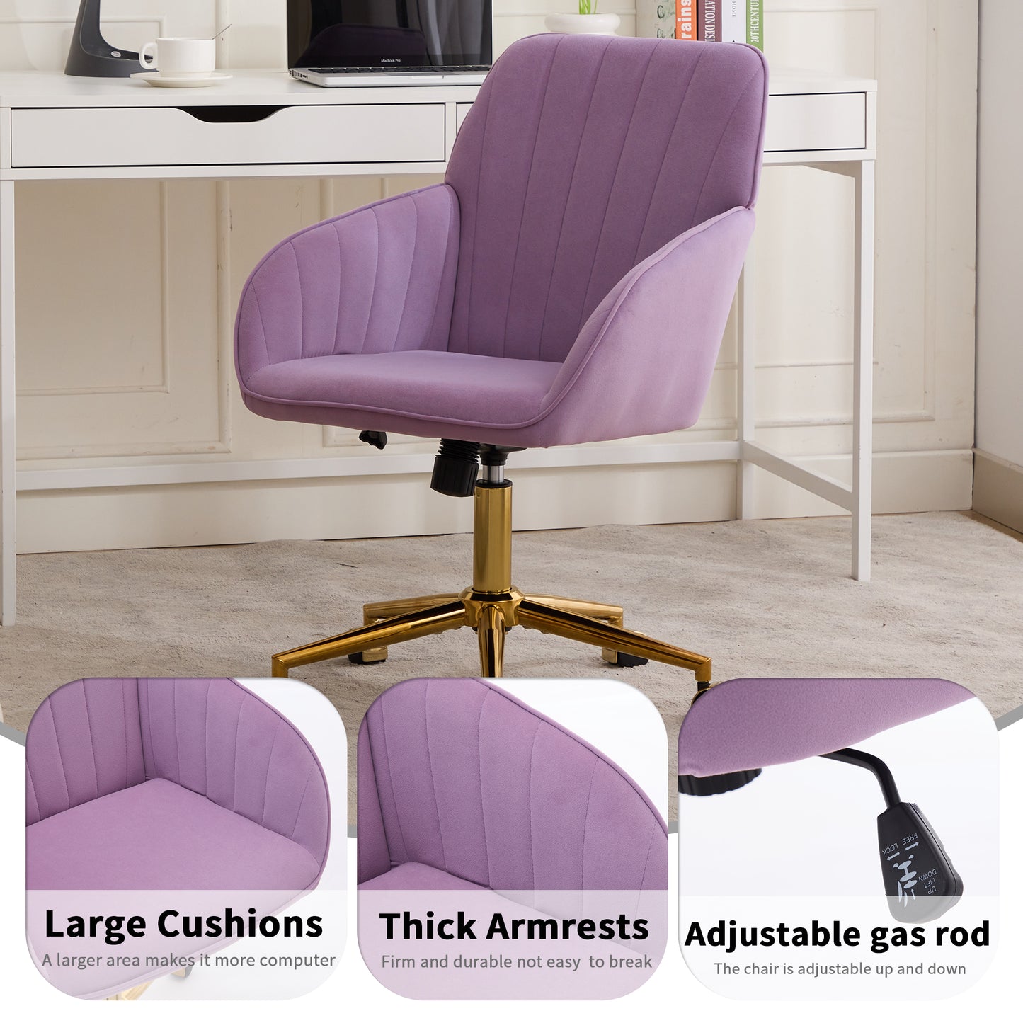 TY Adjustable Office Chair, Home Bedroom, Ergonomic Swivel Chair, Backrest Seat, Comfortable For Long Sitting
