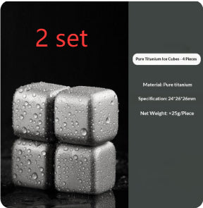Pure Titanium Ice Cubes Food-Grade Metal Ice-Making Gadget