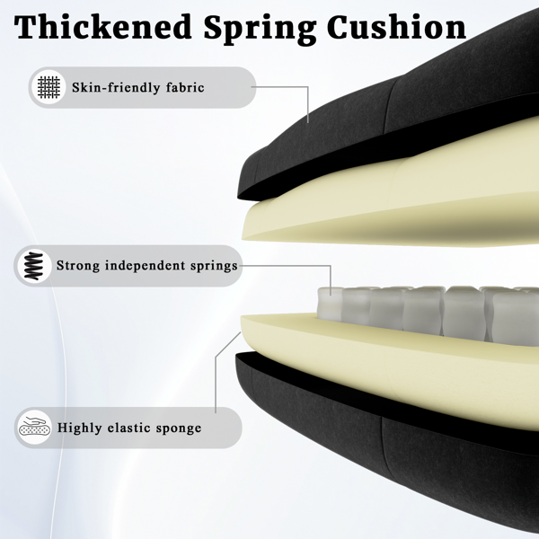 Ergonomic Gaming Chair, Video Game Chair With Massage Lumbar Support And Footrest, Height Adjustable Fabric Computer Chair With Pocket Spring Cushion