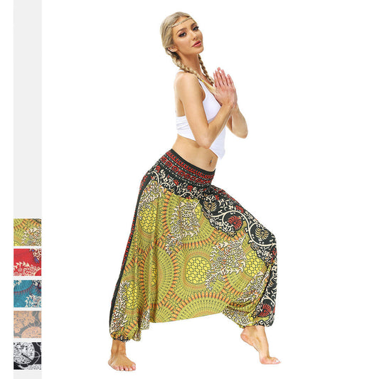 Women's Home Outdoor Yoga Ethnic Print Bloomers