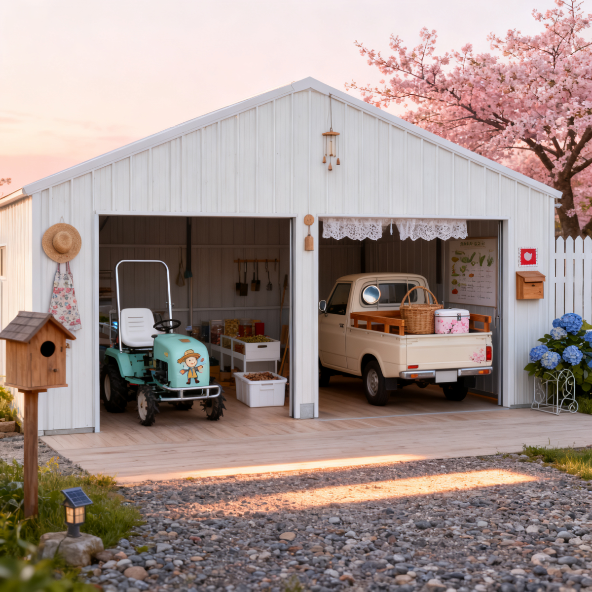 22FT x 23 FT Double Garage Steel Barn Shed – Cream Heavy Duty Metal Garage Storage Shed - The customer must have unloading capabilities, such as a forklift or crane