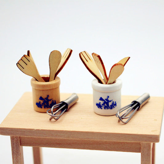 Wooden Spatula Knife Fork And Egg Beaterminiature Food Playset Filming Props And Decorative Pieces