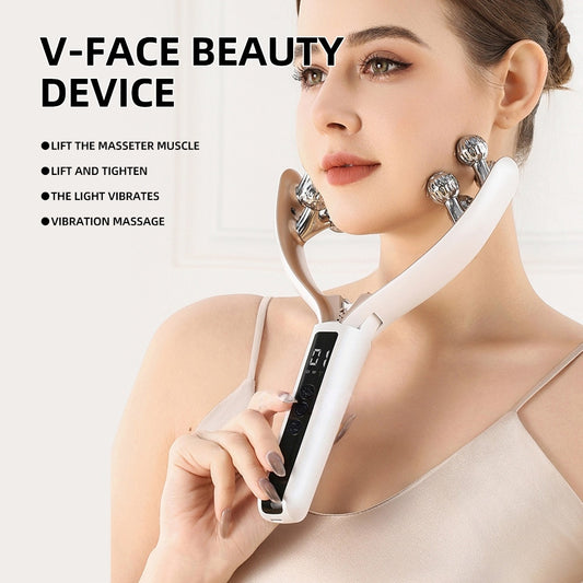 Home V-Roller EMS Microcurrent Electric Smart Red And Blue Dual-Wave Roller Massager Face Slimming