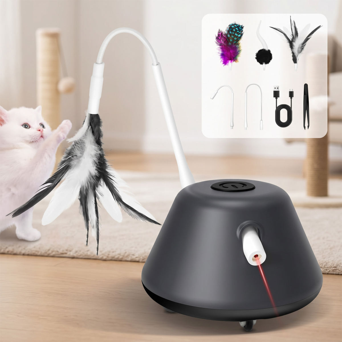 PT2021 Cat Toy In Black – For Active And Entertaining Play