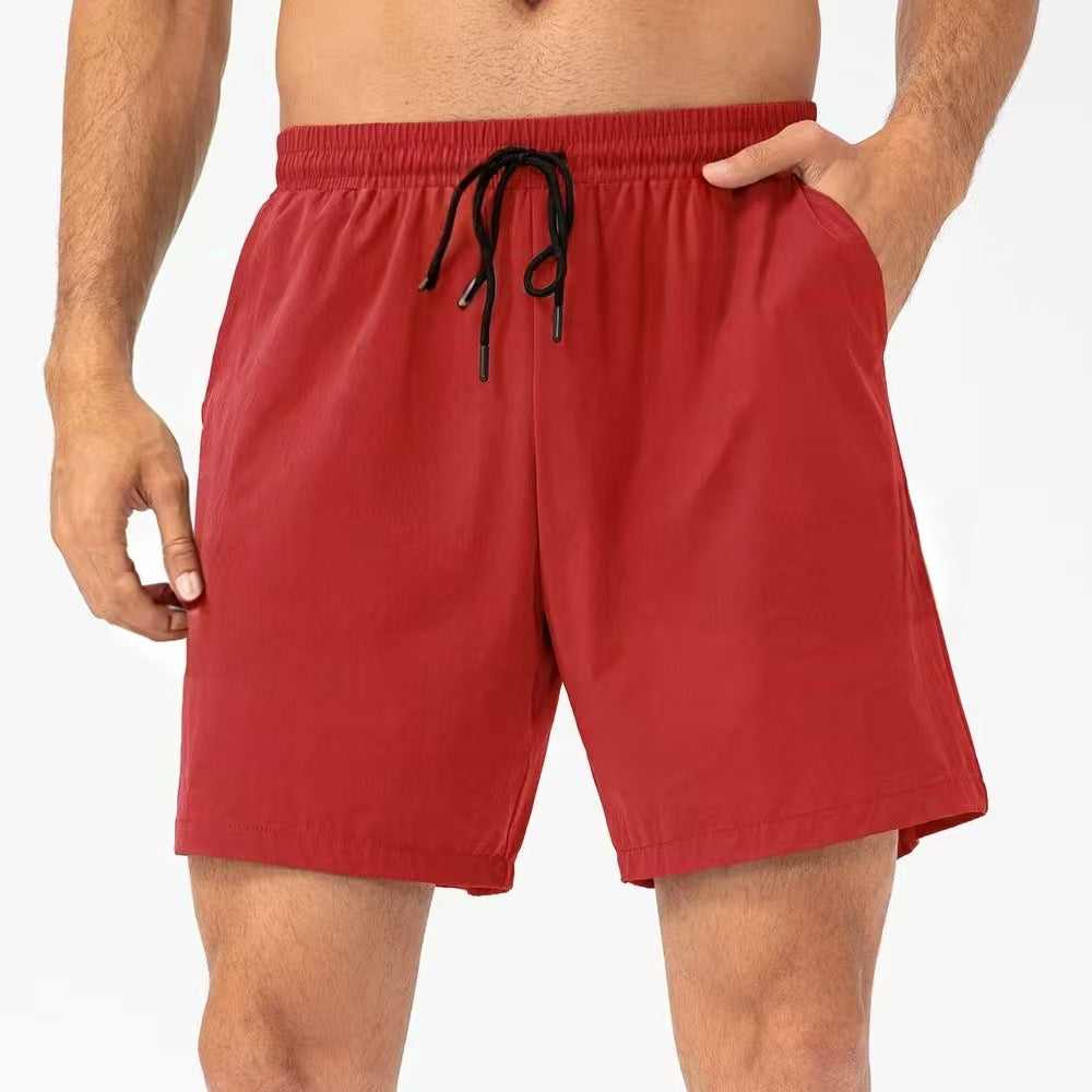 Digital-print Fitness Solid-color Fashionable Drawstring Beach Shorts