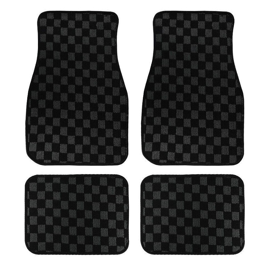 Checkerboard Car Foot Mat Dustproof Easy To Care Car Universal