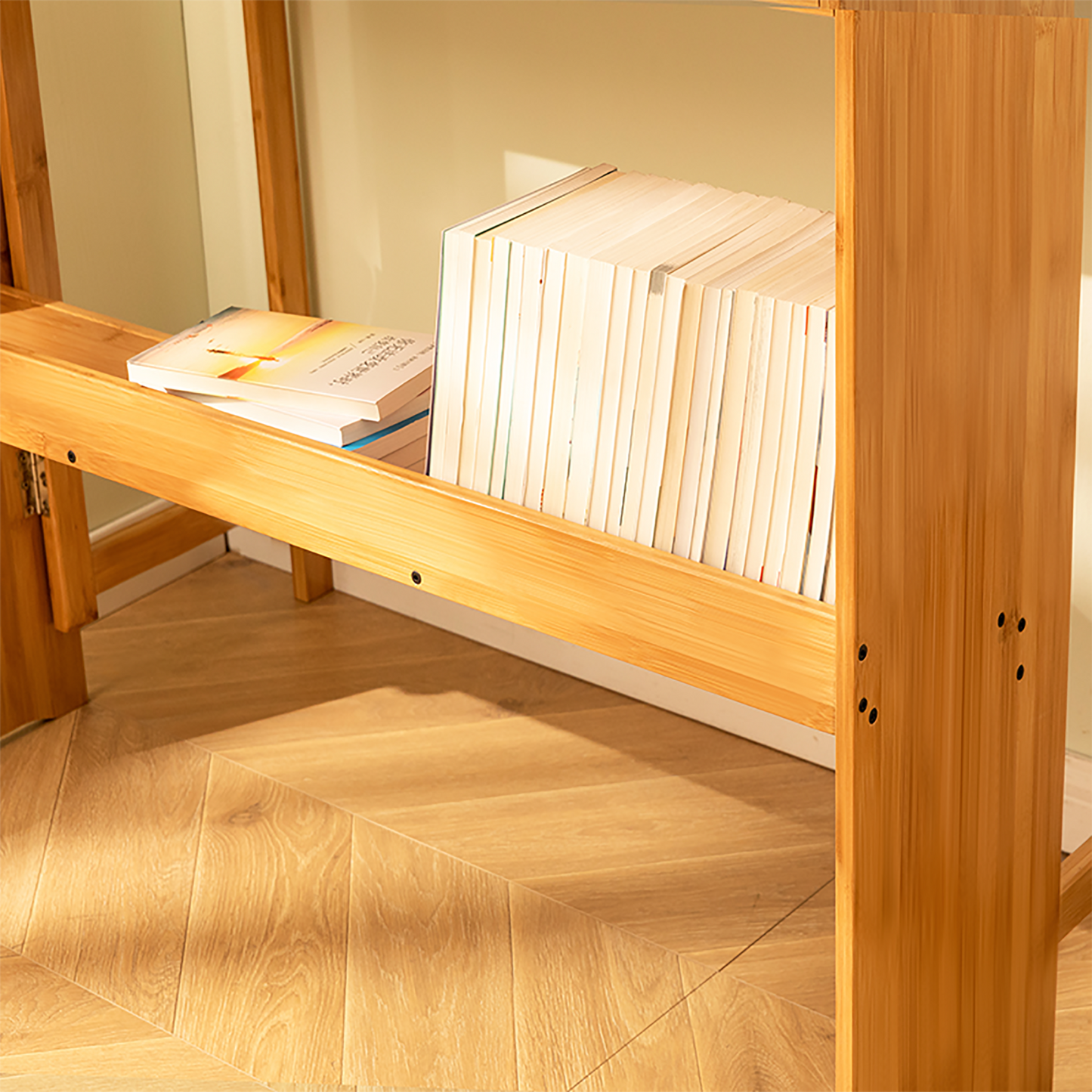 Bamboo Folding Desk, Space-Saving Computer Desk For Small Spaces, Foldable Study Table For Bedroom, Home Office, Dorm, Apartment, Natural Color