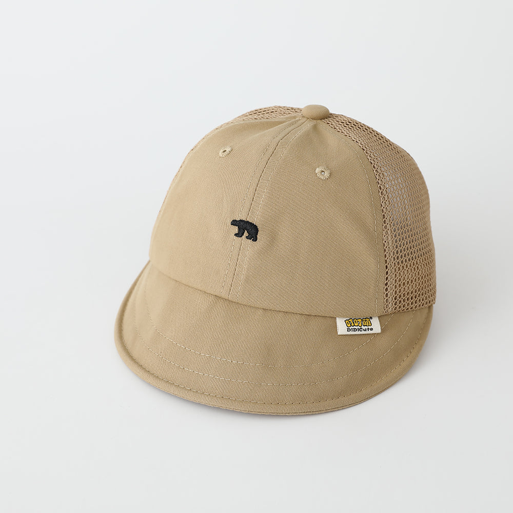 New Children's Mesh Simple Bear Embroidered Baseball Cap - Cute And Fresh Style Baby Breathable Sun Hat