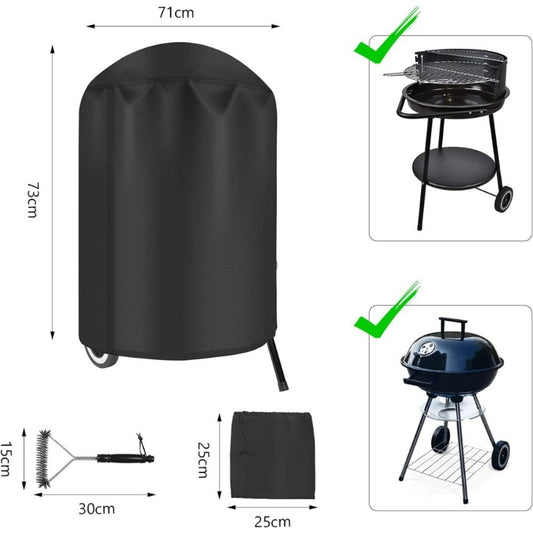 71×73 Cm Black Cover For Outdoor Grill, Storage Cover For Patio And Garden, Cover For Grill Accessories