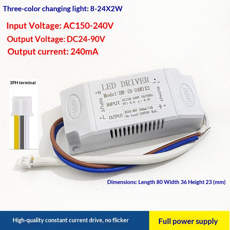 LED Segmented Tri-color Dimmable Crystal Lamp, Constant Current Transformer Lamp Accessories, Rectifier.