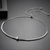 Pull-out Adjustable Copper Inlaid Zirconium Necklace Fashionable Korean Version Of The Card Neck
