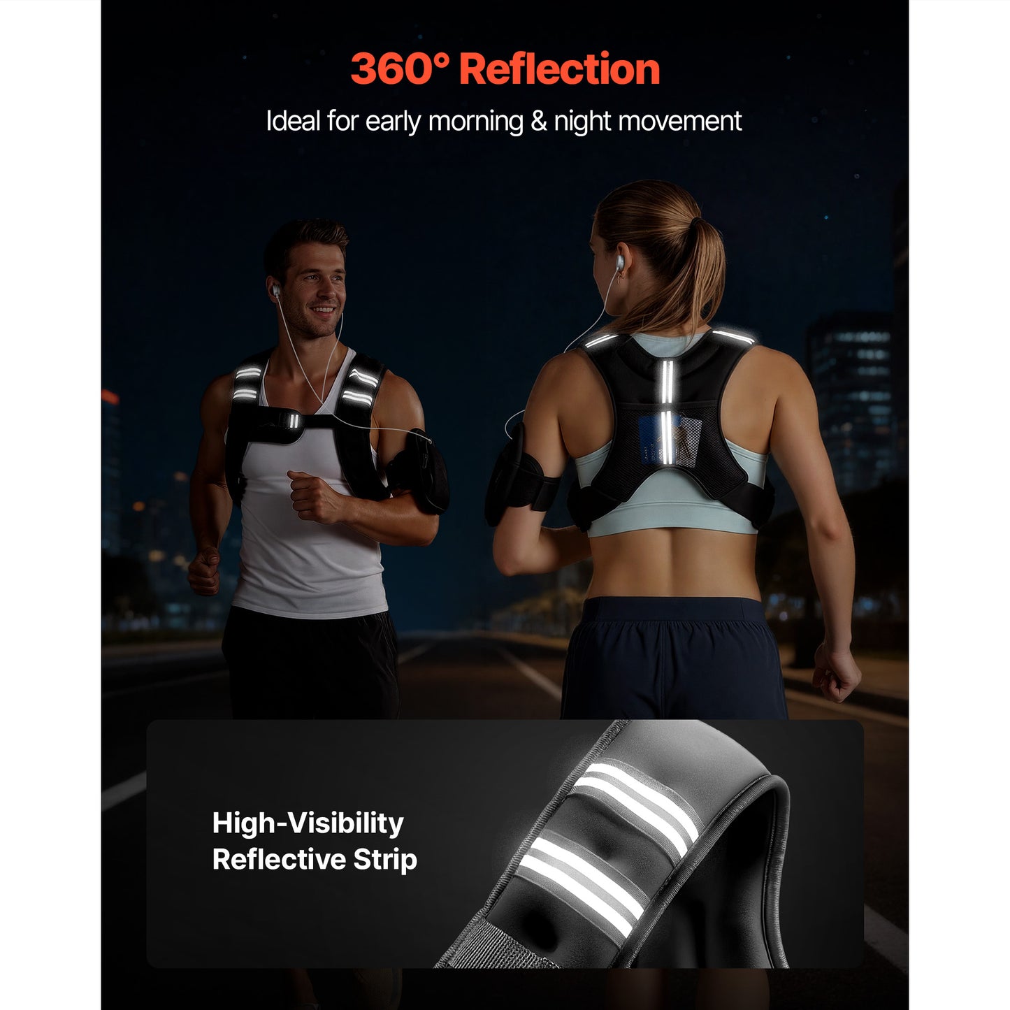Weighted Vest, 10 Lbs Body Weight Vest For Men Women, With Reflective Stripe, Adjustable Buckle, Workout Equipment For Strength Training, Running, Jogging, Fitness, Muscle Building, Weight Loss