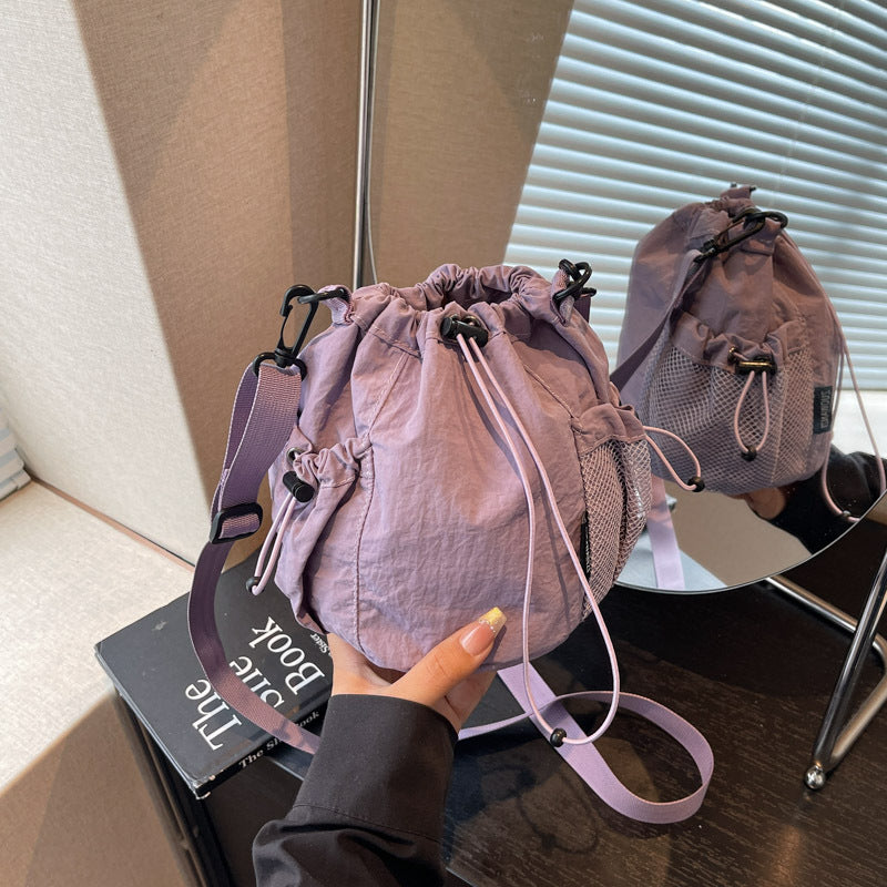 New Drawstring Crossbody Bag Womens Korean-style Lightweight Casual Design