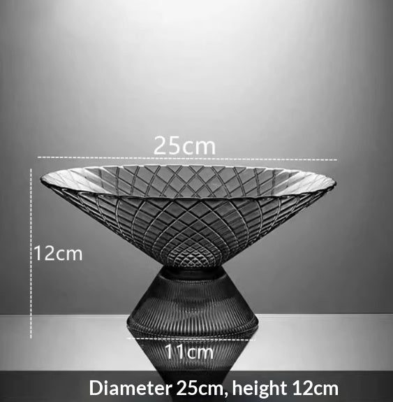 High-end Light-luxury Tea Table Snack And Candy Tray Dried Crystal Glass Fruit Bowl