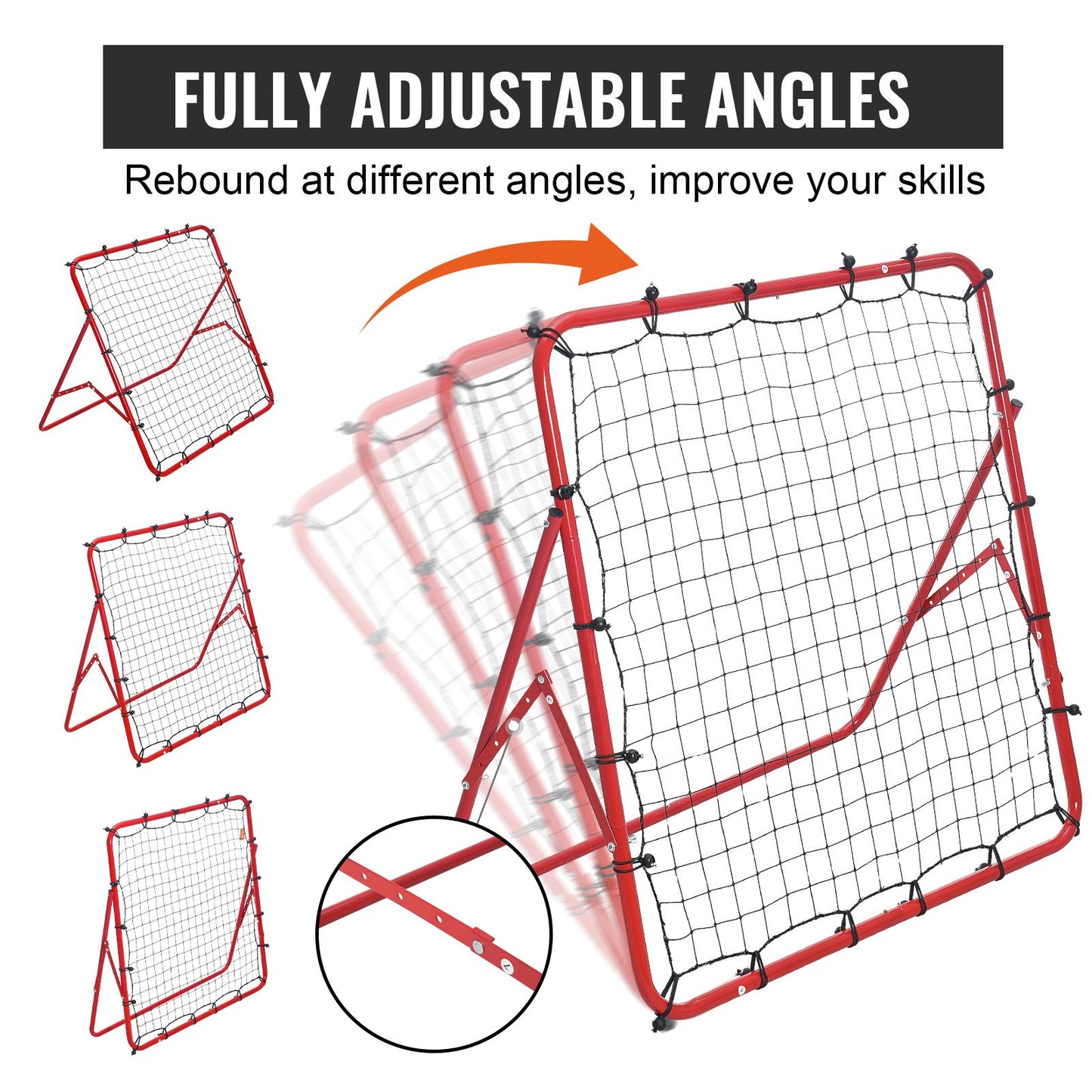 Soccer Rebounder Rebound Net, Kick-Back 39"x39", Portable Football Training Gifts, Aids & Equipment For Kids Teens & All Ages, Easy Set Up & Perfect Storage