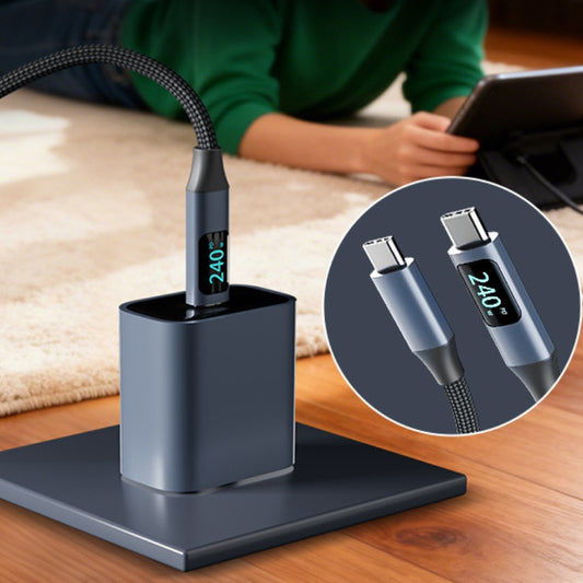Type-C 240W PD Fast-Charging Data Cable With Digital Display